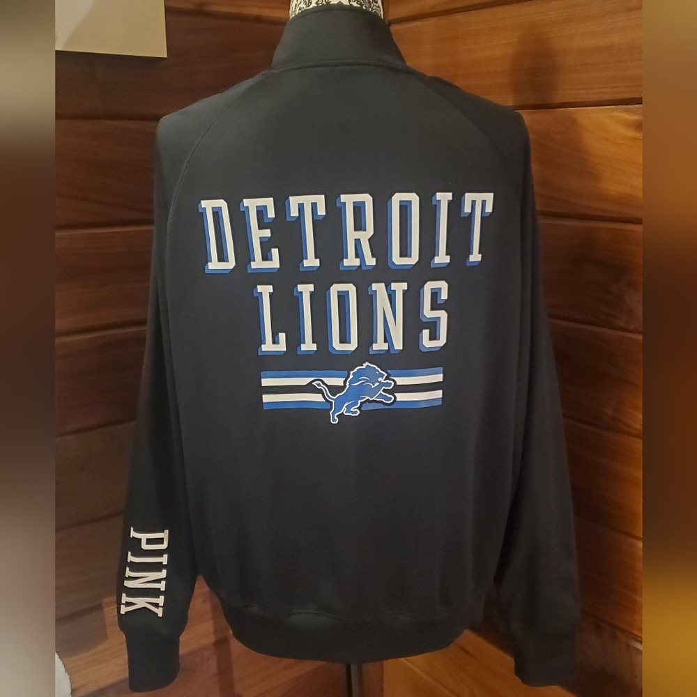 Victoria's Secret Pink Detroit Lions Jacket  Fleece Large Rare Rare Rare